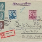 DR - 2x16+10 Pfg. AH Einschreibebrief Steinwiesen - Dresden 1944