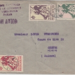 Franz. Westafrika - 10 Fr. Freimarken u.a. Luftpostbrief Dakar - Genf 1947