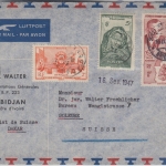 Franz. Westafrika - 8 Fr. Flugpostausg. u.a. Luftpostbrief Dakar - Soleure 1947