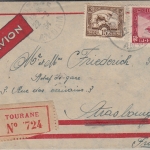 Franz. Indochina - 36 C. Flugpostausg. u.a. Lupo-Einschreibebrief Tourane 1934