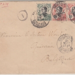 Franz. Indochina - 2x10+5 C. Freimarken Brief n. BELGIEN Sogtrang Quivrain 1910