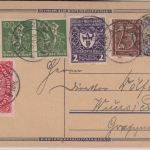 DR-Infla - 75 Pfg. Postreiter Ganzsache+Zusatz (15 M.-Tarif) Hof Wunsiedel 1923
