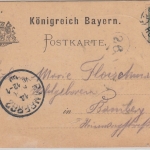 Bayern - Schwarzenbach a/S. handgemachte Grußkarte Bahnpost Hof Nürnberg 1900