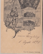 Bayern - Würzburg 1897 Kaisermanöver 5 Pfg. Privatganzsache/Ortskarte