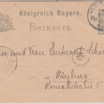 Bayern - Würzburg 1901 2 Pfg. Rauten Ganzsache/Ortskarte Uni Lawn Tennis Club !