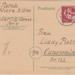DDR - 30 Pfg. Tag d. Arbeit Karte Riesa - Cunewalde 1.5.50 ERSTTAG !