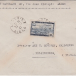 Algerien - 10 Fr. Hafen Brief n. FINNLAND Algier - Helsingfors 1947