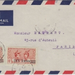 Martinique - 10 Fr./65 C. Überdruck u.a. Luftpostbrief Marigot - Paris 1947