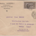 Guadeloupe - 30 C. Landschaften Brief Pointe a Pitre - Troyes 1926