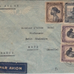 Belgisch Congo - 7 Fr. Soldat u.a. Luftpostbrief n. FRANKREICH Leopoldville 1946