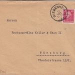 DR - Riedenheim 12. MRZ 27 K1 Brief n. Würzburg