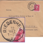 DR - Riedenheim 12. MRZ 27 K1 Brief n. Würzburg