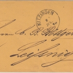 Bayern - 3 Kr. Wappen gez. K1 Kitzingen 8 JUL Brief Buchbrunn - Leisnig