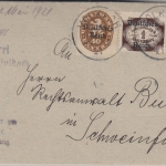 DR-Infla - 1 M. By-Abschied/DR u.a. Dienst-Zustellurkunde Volkach 1921