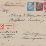 DR - Linflur ü. Würzburg Landpost-Ra2 Einschreibebrief n. Nürnberg 1936