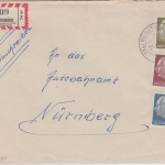 BRD - 15+25+50 Pfg. Heuss I/II Einschreibebrief Rüdenhausen ü. Kitzingen 1960