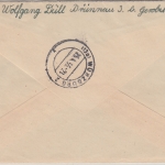 BRD - 13a Brünnau ü. Gerolzhofen Landpost-Ra2 Einschreibebrief n. Würzburg 1955