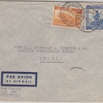 Belgisch Congo - 6+2 Fr. Freimarken Luftpostbrief i.d. SCHWEIZ Leopoldville 1947