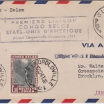 Belgisch Congo - 1st-flight n. USA Etappe Leopoldville - Natal 1941