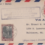 Belgisch Congo - 1st-flight n. USA Etappe Leopoldville - Belem 1941