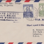 Belgisch Congo - 1st-flight n. USA Etappe Leopoldville - Natal 1941