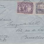 Belgisch Congo - 4 Fr.+50 C. Freimarken Luftpostbrief Costermansville 1939