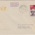 DDR - 20 Pfg. 40 J. Novemberrevolution "Pappchinese" FDC Pausa 7.11.58-12