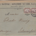 Ägypten/Bayern - 2x1 M. Pyramiden Drucksache Cairo - Schweinfurt 1904