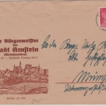 DR - Arnstein 1941 illustrierter Werbeumschlag d. Bürgermeisters n. München