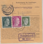 DR - Kottendorf ü. Eltmann Landpost-Ra2 Dringend-Paketkarte n. Kempten 1944