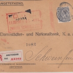 Niederlande - 27 1/2 C. Wilhelmina Einschreibebrief n. Schweinfurt 1930