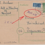 Bizone - Zell a/E. Landpost-L1 Ganzsache Eltmann - Tegernsee 1949