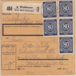 All.Bes./Kontrollrat - 5x80 Pfg. Ziffer u.a. Paketkarte Waldfenster Pst. I 1946
