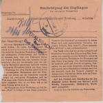 All.Bes./Kontrollrat - Stralsbach ü. Bad Kissingen Landpost-L3 Paketkarte 1946