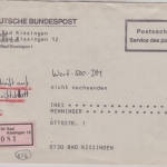 BRD - Bad Kissingen ca. 1985 Postsache Ortswertbrief
