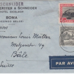 Belgisch Congo - 4,50 Fr. Nationalpark u.a. Luftpostbrief i.d. SCHWEIZ Boma 1938