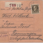 Bayern - 40 Pfg. Ludwig Wertpaketkarte Fladungen - Ramungen 1918
