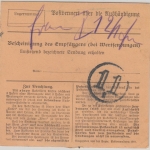 Bayern - 1 M.+25 Pfg. Ludwig/Freistaat Paketkarte Saal a/S. - Nürnberg 1920