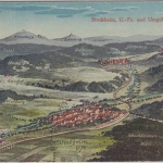 Bayern - Stockheim Ufr. Vogelperspektive farb. AK gelaufen 1940