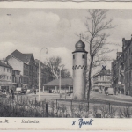 Bayern - Aschaffenburg Stadtmitte sw-Fotokarte gelaufen 1954