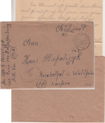 DR - (13a) Aschaffenburg 2 - 2.3.45 Feldpostbrief n. Kriebelthal ü. Waldheim