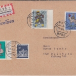 BRD - Mainaschaff 1974 Einschreibebrief n. Duisburg R-Zettel Aschaffenburg !!