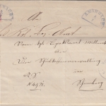 Bayern - 3 Kr. Wappen gez. viol. HKS Amorbach 5/7 Brief n. Miltenberg 1873