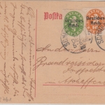 DR-Infla - 15 Pfg. By-Diest-Abschied/DR Ganzsache + Zusatz Schneeberg Ufr. 1920