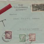 Saargebiet - 3 Fr. Freimarke/Volksabstimmung Eilbrief Saarbrücken 13.1.35