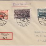 Saargebiet - 75 C. Freimarken/Volksabstimmung u.a. Einschreibebrief Blickweiler