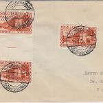 Saargebiet - 20 C. Freimarke/Volksabst. Zwischenstegpaar u.a. Brief Großrosseln
