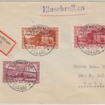 Saargebiet - Erfweiler-Ehlingen Einschreibebrief n. Guben 1935 - Besonderheit !