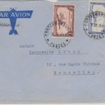 Belgisch Congo - 3+4,50 Fr. Flugpostausgabe Luftpostbrief Costermansville 1938
