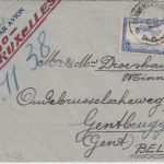 Belgisch Congo - 4,50 Fr. Flugpostausgabe Luftpostbrief Elisabethville 1938